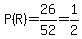 P%28R%29=26%2F52=1%2F2