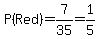 P%28Red%29=7%2F35=1%2F5