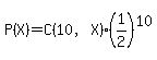 P%28X%29=C%2810%2CX%29%281%2F2%29%5E10