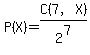 P%28X%29=C%287%2CX%29%2F2%5E7