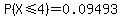 P%28X%3C=4%29=0.09493