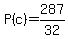 P%28c%29=287%2F32