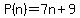 P%28n%29=7n%2B9