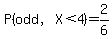 P%28odd%2CX%3C4%29=2%2F6