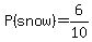 P%28snow%29=6%2F10