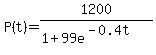 P%28t%29=+1200%2F%281+%2B99e%5E%28-0.4t%29%29
