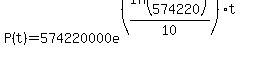 P%28t%29=+574220000e%5E%28%28ln%28746388%2F574220%29%2F10%29t%29
