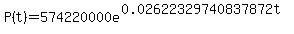 P%28t%29=+574220000e%5E%280.02622329740837872t%29