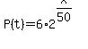 P%28t%29=+6%2A2%5E%28x%2F50%29