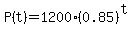 P%28t%29=1200%2A%280.85%29%5Et