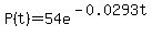 P%28t%29=54e%5E%28-0.0293t%29
