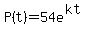 P%28t%29=54e%5E%28kt%29