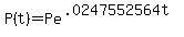 P%28t%29=Pe%5E%28.0247552564t%29
