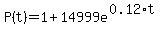 P%28t%29+=+1+%2B+14999e%5E%280.12%2At%29