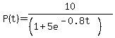 P%28t%29+=+10%2F%28%281%2B5e%5E%28-0.8t%29%29%29