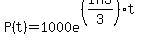 P%28t%29+=+1000e%5E%28%28ln3%2F3%29%2At%29