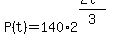 P%28t%29+=+140%2A2%5E%28%282t%29%2F3%29