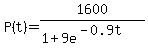 P%28t%29+=+1600%2F%281%2B9e%5E%28-0.9t%29%29