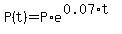 P%28t%29+=+P%2Ae%5E%280.07%2At%29