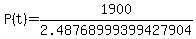 P%28t%29+=1900%2F2.48768999399427904