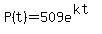 P%28t%29+=509e%5E%28kt+%29++