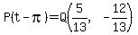 P%28t-pi%29=Q%285%2F13%2C-12%2F13%29