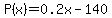P%28x%29=0.2x-140