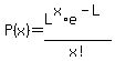 P%28x%29=L%5Ex%2Ae%5E%28-L%29%2Fx%21