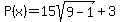 P%28x%29+=+15sqrt%289-1%29+%2B+3