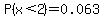 P%28x%3C2%29=0.063