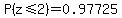 P%28z+%3C=+2.00%29+=+0.97725
