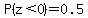 P%28z+%3C+0%29+=+0.5