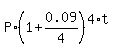 P%2A%281%2B0.09%2F4%29%5E%284%2At%29