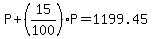 P%2B%2815%2F100%29P=1199.45