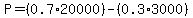 P=%280.7%2A20000%29-%280.3%2A3000%29