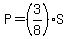 P=%283%2F8%29S