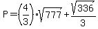 P=%284%2F3%29sqrt%28777%29%2Bsqrt%28336%29%2F3