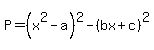 P=%28x%5E2-a%29%5E2-%28bx%2Bc%29%5E2