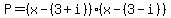 P=%28x-%283%2Bi%29%29%28x-%283-i%29%29