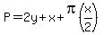 P=+2y+%2B+x+%2B+pi%28x%2F2%29