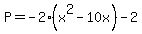 P=-2%28x%5E2-10x%29-2
