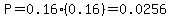 P=0.16%280.16%29=0.0256