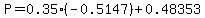 P=0.35%28-0.5147%29%2B0.48353