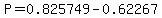 P=0.825749-0.62267