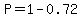 P=1-0.72