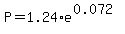 P=1.24%2Ae%5E%280.072%29