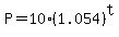 P=10%2A%281.054%29%5Et