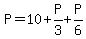 P=10%2BP%2F3%2BP%2F6