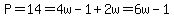 P=14=4w-1%2B2w=6w-1