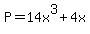 P=14x%5E3%2B4x